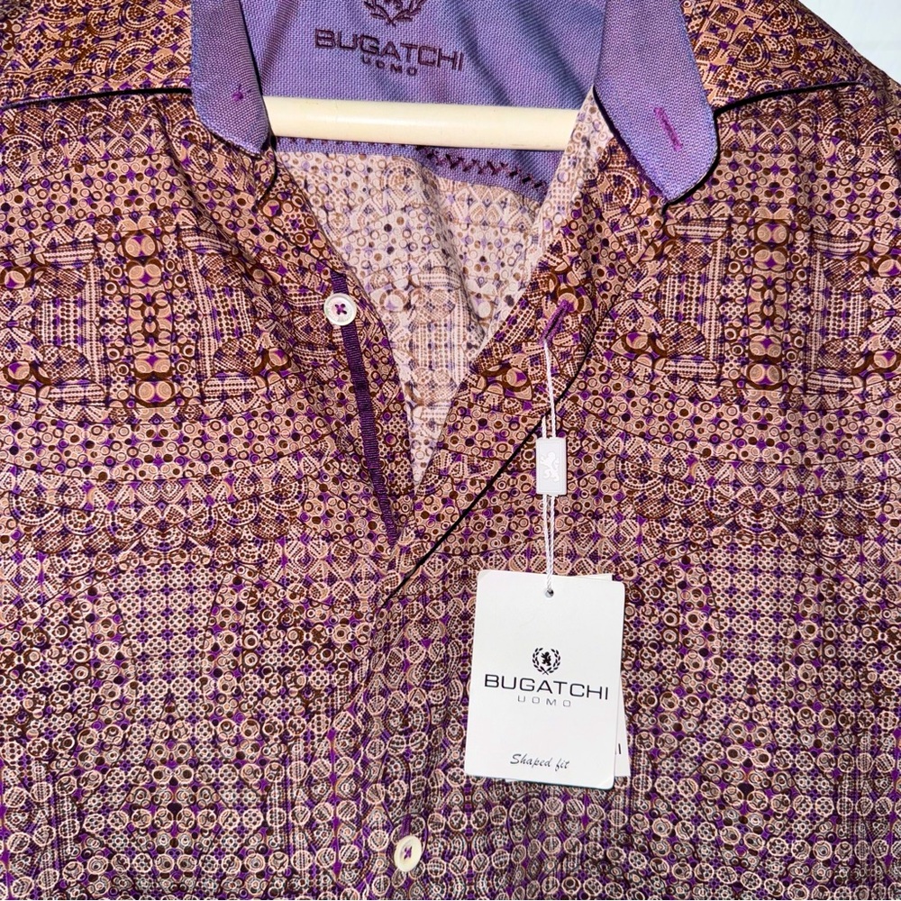 BUGATCHI UOMO Long-Sleeve shaped fit men’s size Large